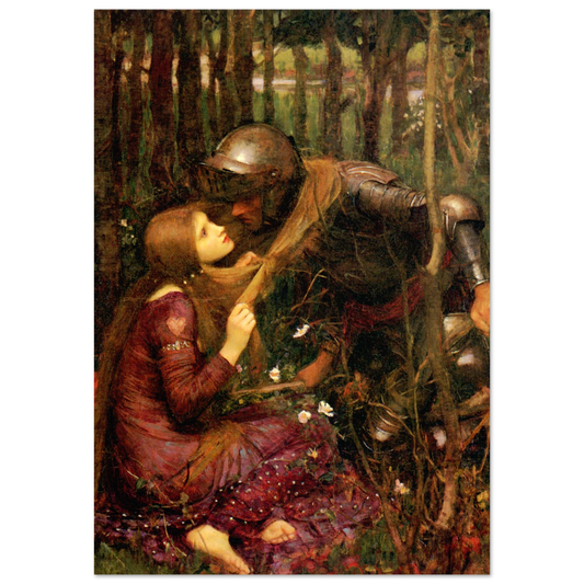 La Belle Dame sans Merci de John William Waterhouse, tableau et œuvre préraphaélite représentant une rencontre inspirée du poème de John Keats.