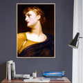 Antigone de Frederic Leighton, œuvre académique reproduite en poster d’art avec cadre en bois clair, pour décoration murale.