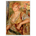 Blonde à la rose de Pierre-Auguste Renoir, tableau et œuvre impressionniste représentant le portrait d’une jeune femme blonde tenant une rose.
