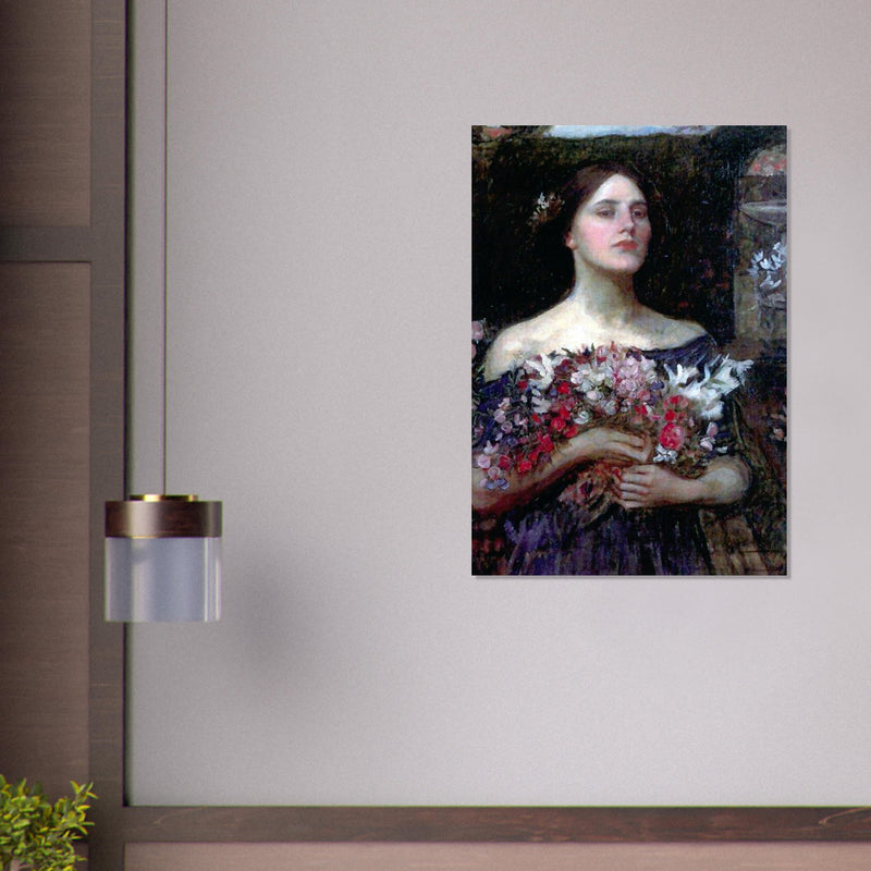 Cueillez les boutons de rose de John William Waterhouse, œuvre préraphaélite reproduite sur poster d’art d’après le tableau original, pour décoration murale.