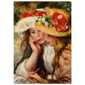 Deux jeunes filles lisant de Pierre-Auguste Renoir, tableau et oeuvre impressionniste representant deux jeunes filles reunies autour d'un livre.
