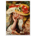 Deux jeunes filles lisant de Pierre-Auguste Renoir, tableau et oeuvre impressionniste representant deux jeunes filles reunies autour d'un livre.