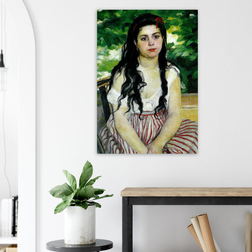 En été, La Bohémienne de Pierre-Auguste Renoir, œuvre impressionniste reproduite sur poster d’art d’après le tableau original, pour décoration murale.