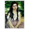 En été, La Bohémienne de Pierre-Auguste Renoir, tableau et œuvre impressionniste représentant une jeune femme assise dans un paysage estival.