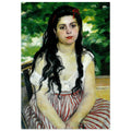 En été, La Bohémienne de Pierre-Auguste Renoir, tableau et œuvre impressionniste représentant une jeune femme assise dans un paysage estival.
