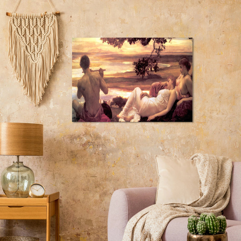 Idylle de Frederic Leighton, œuvre académique reproduite sur poster d’art d’après le tableau original, pour décoration murale.