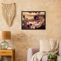 Idylle de Frederic Leighton, œuvre académique reproduite sur toile avec cadre noir, pour décoration murale.