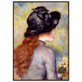 Jeune fille au bouquet de tulipes de Pierre-Auguste Renoir, tableau et oeuvre impressionniste representant une jeune femme tenant un bouquet de tulipes.