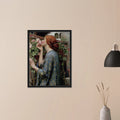 L’Ame de la Rose de John William Waterhouse, oeuvre preraphaelite reproduite sur toile avec cadre noir, pour decoration murale.