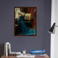 La Belle Rosamonde de John William Waterhouse, œuvre préraphaélite reproduite sur toile avec cadre en bois foncé, pour décoration murale.