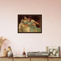 La Leçon de musique de Frederic Leighton, œuvre académique reproduite sur toile avec cadre en taile 45x60, pour décoration murale.