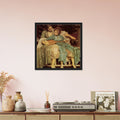 La Leçon de musique de Frederic Leighton, œuvre académique reproduite sur toile avec cadre noir, pour décoration murale.