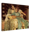 La Leçon de musique de Frederic Leighton, œuvre académique reproduite sur toile sans cadre en taille 45x60, pour décoration murale.