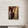 La Lumiere du harem de Frederic Leighton, oeuvre academique reproduite sur toile avec cadre en bois clair, pour decoration murale.