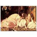 La Mere et l’Enfant de Frederic Leighton, tableau et oeuvre academique representant une mere accompagnee de son enfant.