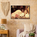 La Mere et l’Enfant de Frederic Leighton, oeuvre academique reproduite en poster d’art avec cadre noir, pour decoration murale.