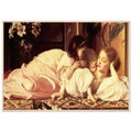 La Mere et l’Enfant de Frederic Leighton, tableau et oeuvre academique representant une mere accompagnee de son enfant.