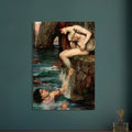 La Sirene de John William Waterhouse, oeuvre preraphaelite reproduite sur poster d’art d’apres le tableau original, pour decoration murale.