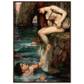 La Sirene de John William Waterhouse, tableau et oeuvre preraphaelite representant une sirene assise au bord de l’eau peignant sa longue chevelure.