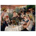 Le Dejeuner des canotiers de Pierre-Auguste Renoir, tableau et oeuvre impressionniste representant un groupe d’amis reuni autour d’un repas sur une terrasse.