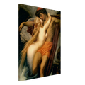 Le Pecheur et la Sirene de Frederic Leighton, oeuvre academique reproduite sur toile sans cadre, pour decoration murale.