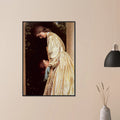 Les Soeurs de Frederic Leighton, oeuvre academique reproduite en poster d’art avec cadre noir, pour decoration murale.