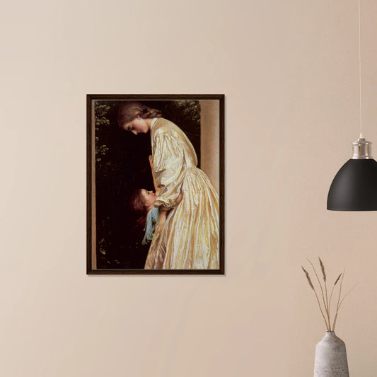Les Soeurs de Frederic Leighton, oeuvre academique reproduite sur toile avec cadre en bois fonce, pour decoration murale.