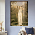 Ondine de John William Waterhouse, oeuvre preraphaelite reproduite en poster d’art avec cadre en bois fonce, pour decoration murale.