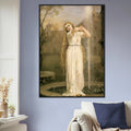 Ondine de John William Waterhouse, oeuvre preraphaelite reproduite en poster d’art avec cadre noir, pour decoration murale.