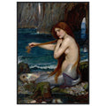 Une Sirene de John William Waterhouse, tableau et oeuvre preraphaelite representant une sirene au bord de l’eau dans une scene mythologique.